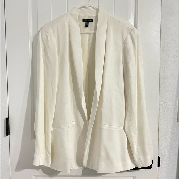 Eileen Fisher Ivory White Collarless Blazer - Picture 1 of 8